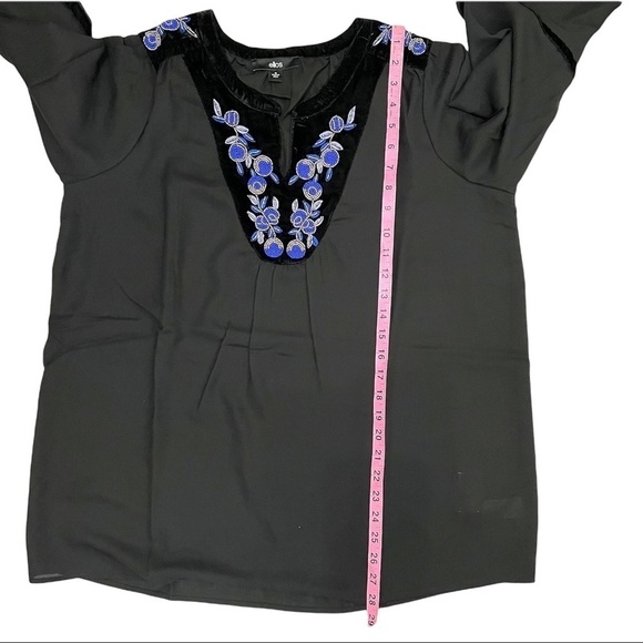Ellos Embellished Black Top Size 12 New With Tags - Picture 10 of 12